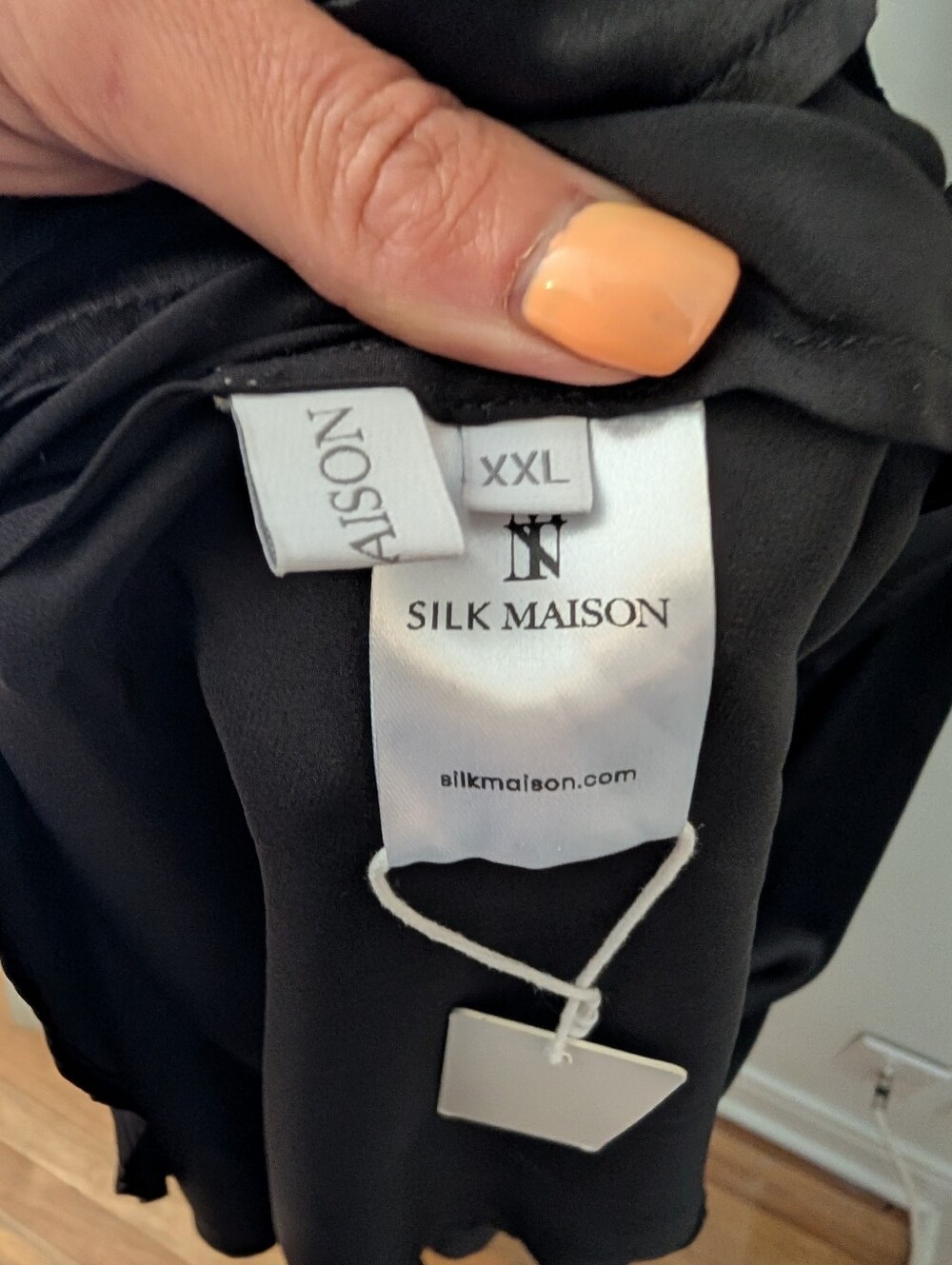 NWT Silk Maison Black Gown XXL - Picture 6 of 8